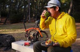 自転車でコーヒー