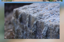 島に広がるキャベツ畑、石切跡、前島港