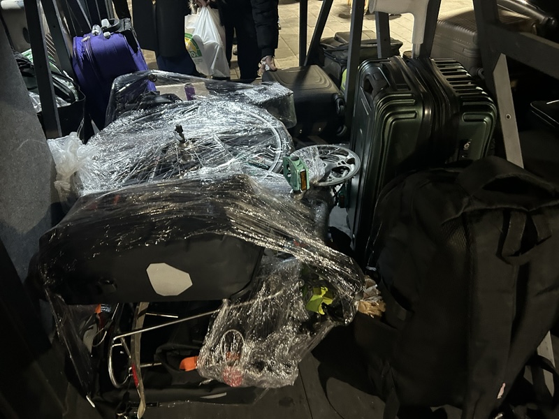 自転車をラップ巻きに