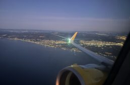 飛行機から見るバルセロナの夜景