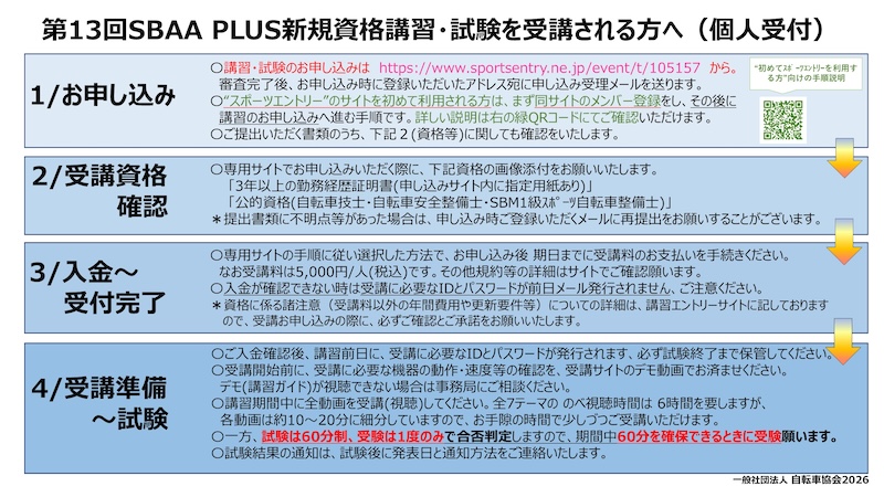 SBAA PLUS新規資格取得講習会2026