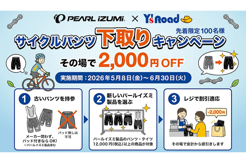 パールイズミ　サイクルパンツ下取りキャンペーン