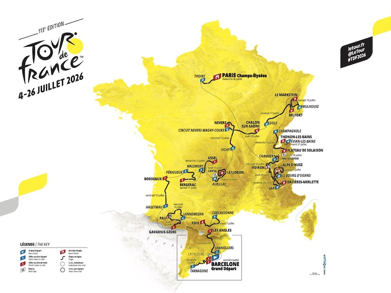 1900年代初頭フランス アンティーク地図 自転車 ロードマップ/K662 ツール・ド・フランス2026 開幕情報（スタートリスト）｜サイクル