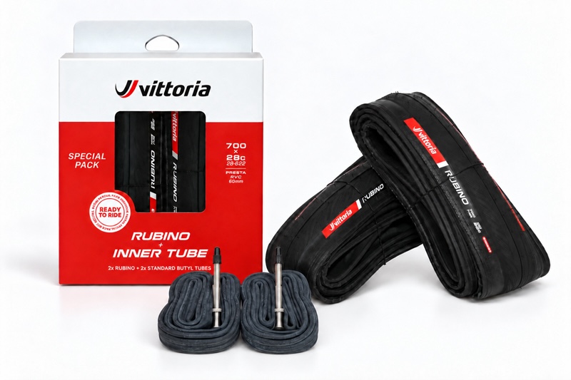 【入荷！】【在庫調整分値下げ！】VITRUVE ヴィートゥルーヴ　新品未使用！ ヴィットリアのタイヤ「ルビノ」2本にチューブ2本が付く限定セット発売