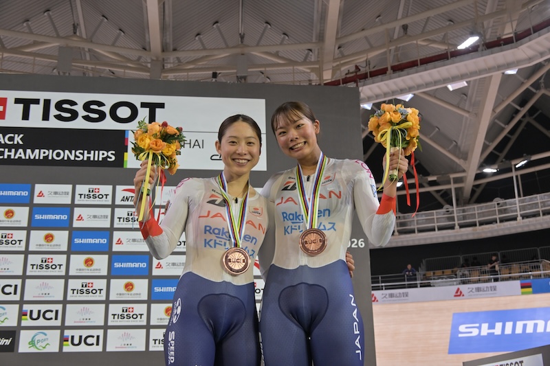 女子マディソン内野・垣田ペアが銅メダル獲得 2026自転車トラック世界